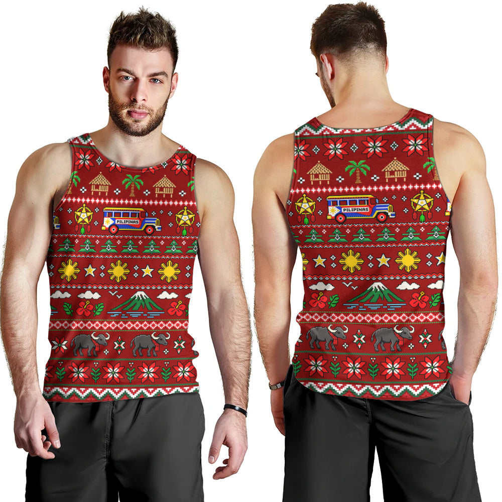 Philippines Filipinos Tank Top Maligayang Pasko Pattern Style