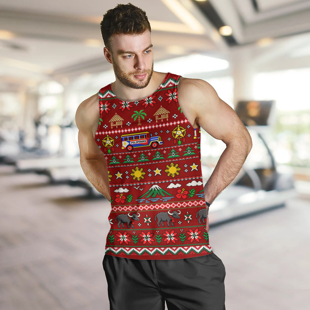 Philippines Filipinos Tank Top Maligayang Pasko Pattern Style