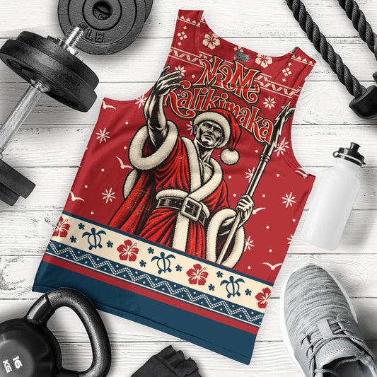 Hawaii Tank Top Ugly Christmas Mele Kalikimaka King Kamehameha