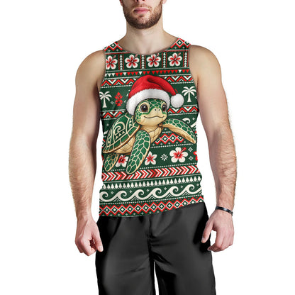 Hawaii Tank Top Santa Sea Turtle Polynesian Tribal Tropical Floral