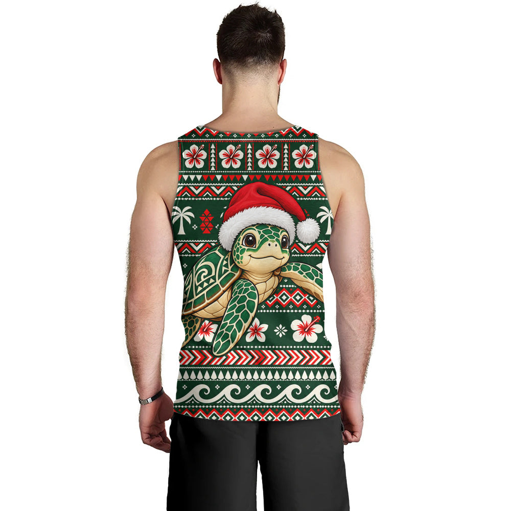 Hawaii Tank Top Santa Sea Turtle Polynesian Tribal Tropical Floral
