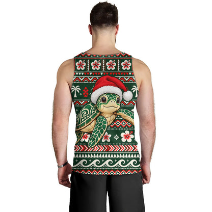 Hawaii Tank Top Santa Sea Turtle Polynesian Tribal Tropical Floral