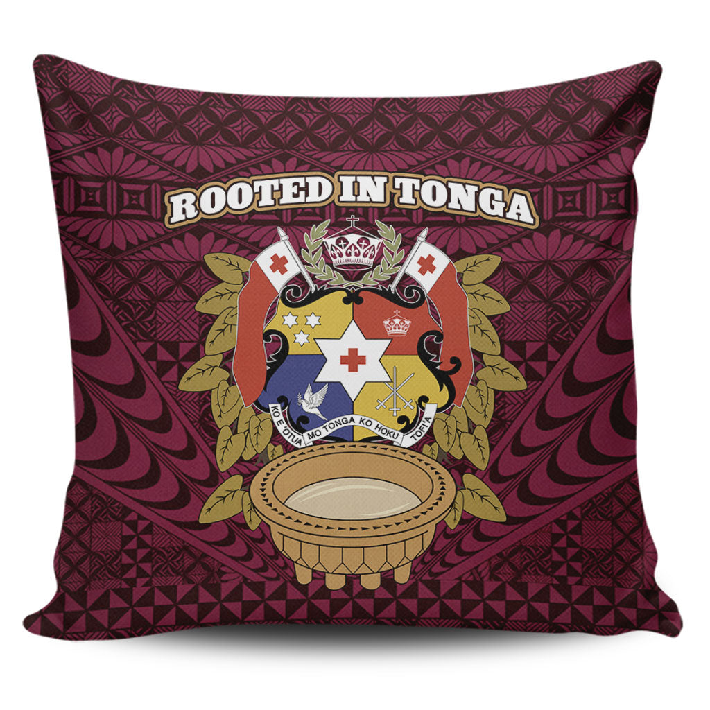 Tonga Pillow Cases Rooted In Tonga Coat Of Arms Kava Bowl Ngatu Style