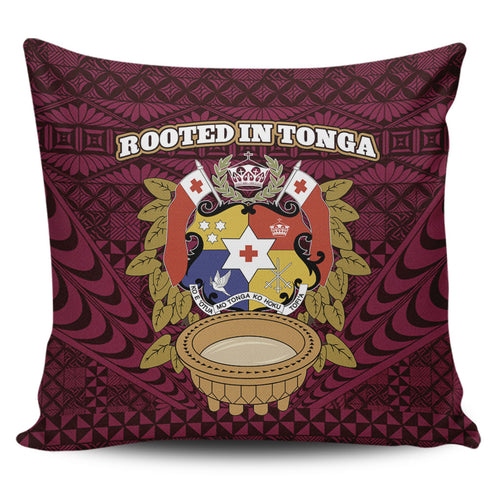 Tonga Pillow Cases Rooted In Tonga Coat Of Arms Kava Bowl Ngatu Style