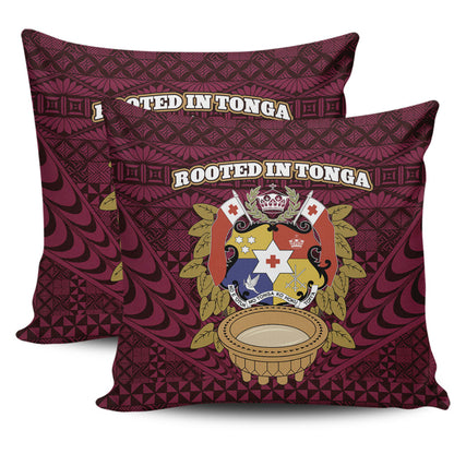 Tonga Pillow Cases Rooted In Tonga Coat Of Arms Kava Bowl Ngatu Style