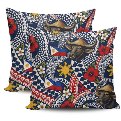 Philippines Filipinos Pillow Cases Carabao Sun Flag Floral Tribal Style