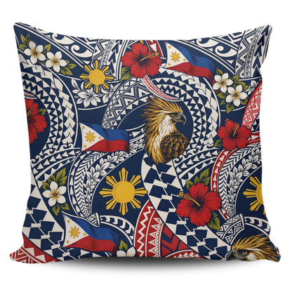 Philippines Filipinos Pillow Cases Eagle Sun Flag Floral Tribal Style