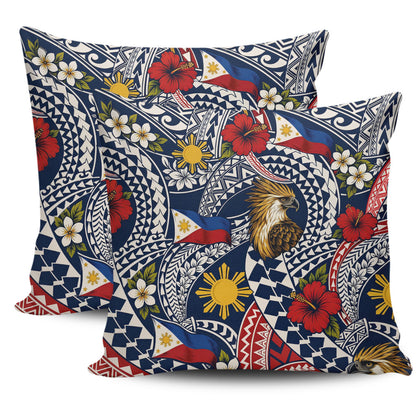 Philippines Filipinos Pillow Cases Eagle Sun Flag Floral Tribal Style