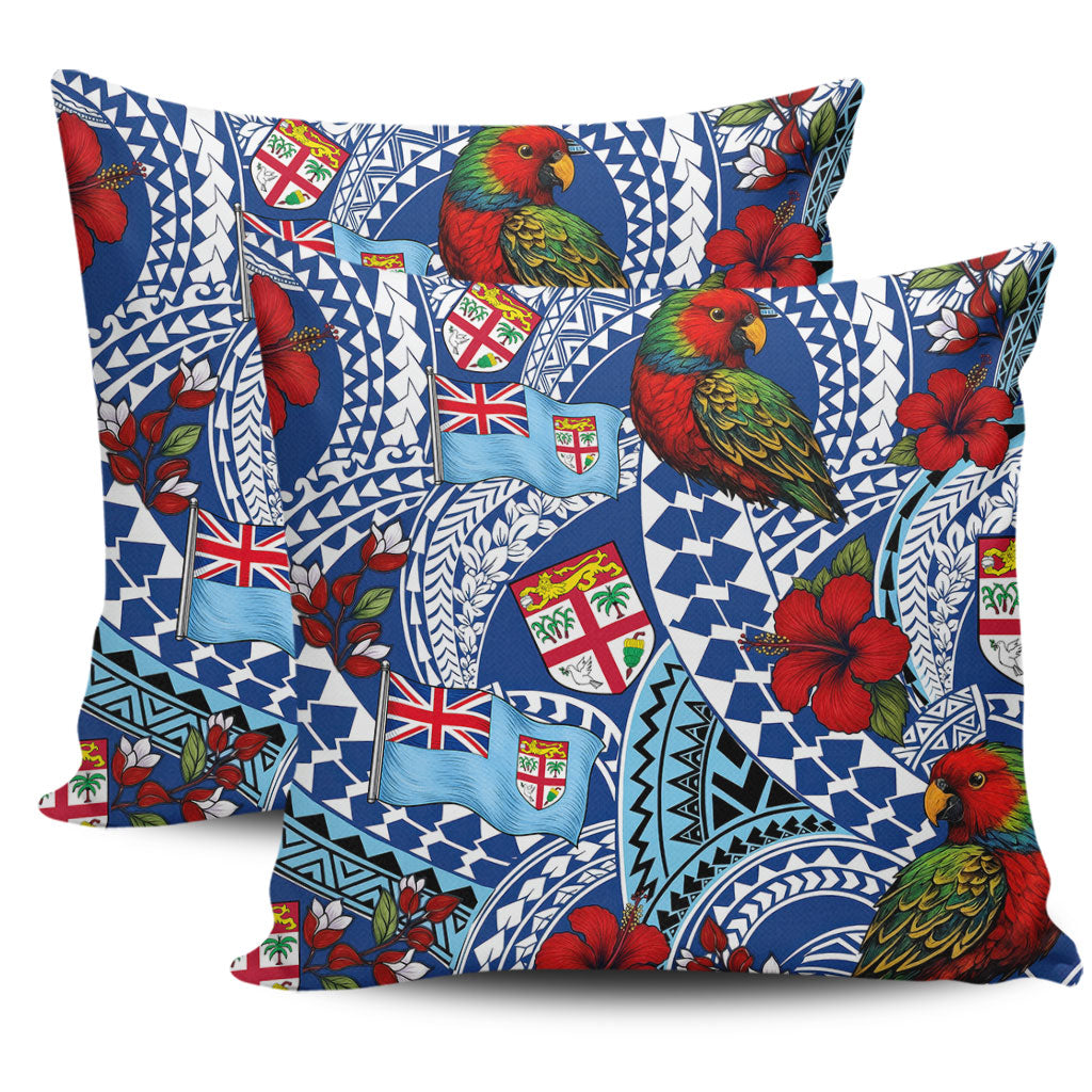 Fiji Pillow Cases Kula Parrot Flag Hibiscus Tribal Style