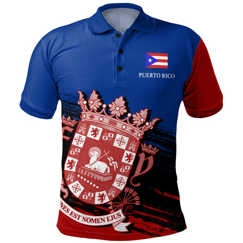 Puerto Rico Polo Shirt Coat Of Arms Pride Style