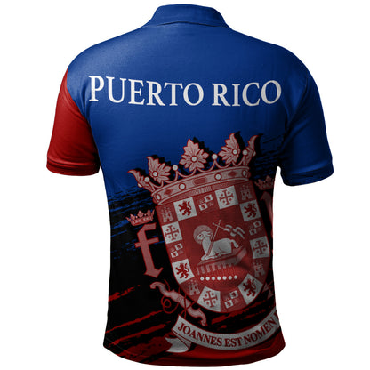 Puerto Rico Polo Shirt Coat Of Arms Pride Style