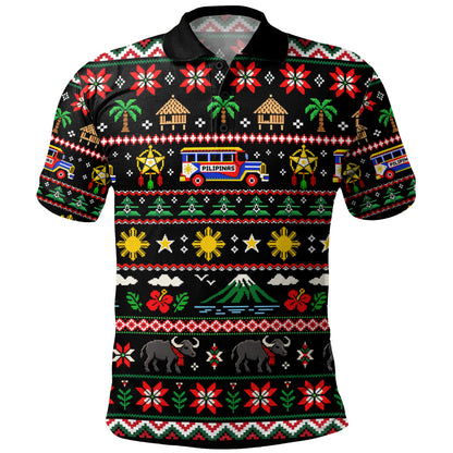 Philippines Filipinos Polo Shirt Maligayang Pasko Pattern Style