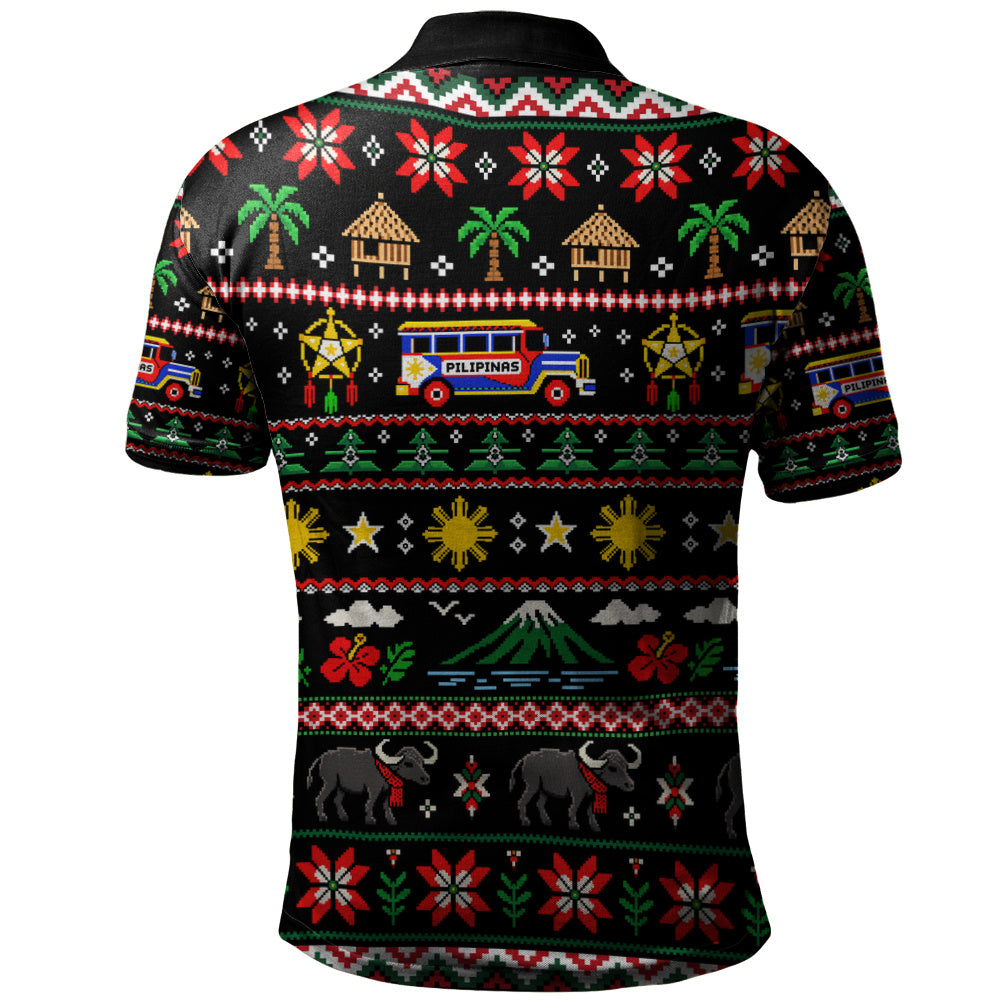 Philippines Filipinos Polo Shirt Maligayang Pasko Pattern Style
