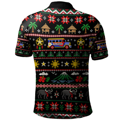 Philippines Filipinos Polo Shirt Maligayang Pasko Pattern Style