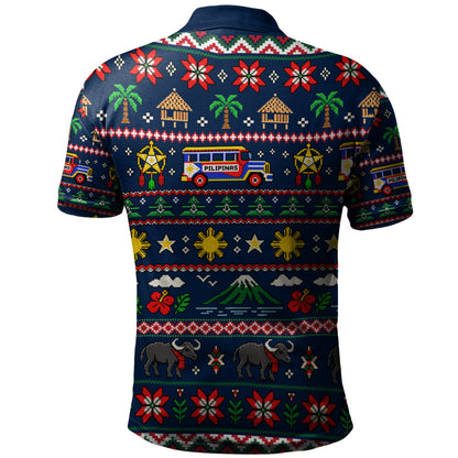 Philippines Filipinos Polo Shirt Maligayang Pasko Pattern Style