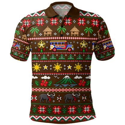 Philippines Filipinos Polo Shirt Maligayang Pasko Pattern Style