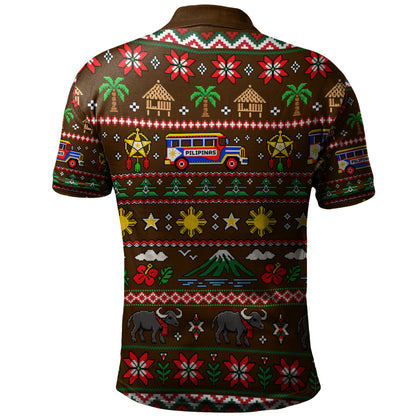 Philippines Filipinos Polo Shirt Maligayang Pasko Pattern Style