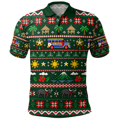 Philippines Filipinos Polo Shirt Maligayang Pasko Pattern Style