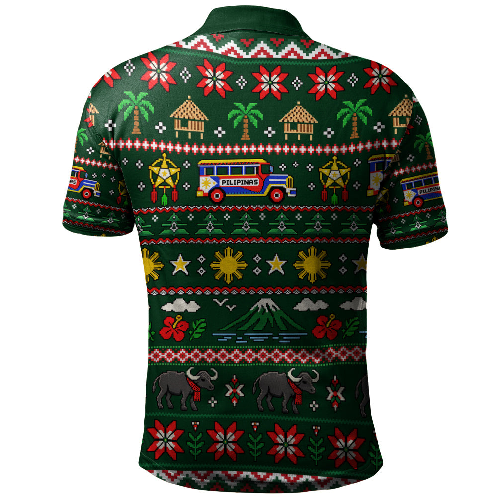 Philippines Filipinos Polo Shirt Maligayang Pasko Pattern Style