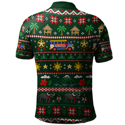 Philippines Filipinos Polo Shirt Maligayang Pasko Pattern Style