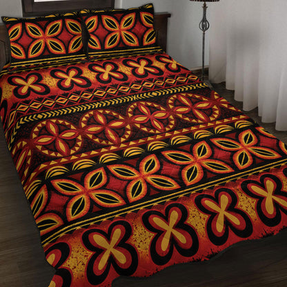 Tonga Quilt Bed Set Ngatu Tapa Tribal Pattern
