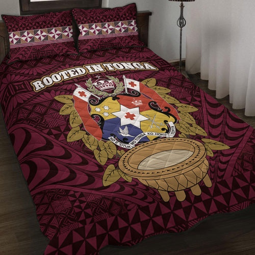 Tonga Quilt Bed Set Rooted In Tonga Coat Of Arms Kava Bowl Ngatu Style