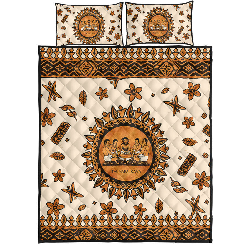 Tonga Quilt Bed Set Taumafa Kava Ceremony Tapa Heritage Style