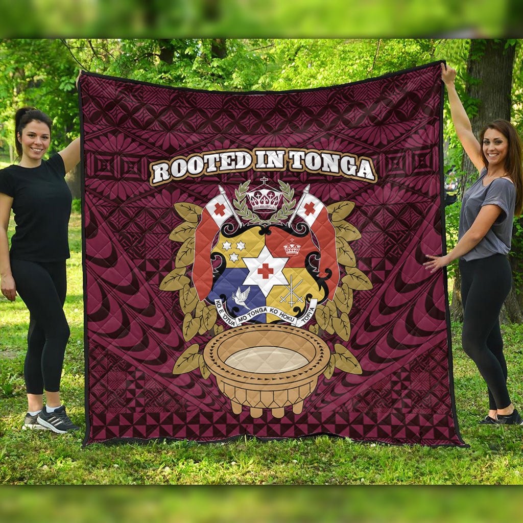 Tonga Premium Quilt Rooted In Tonga Coat Of Arms Kava Bowl Ngatu Style