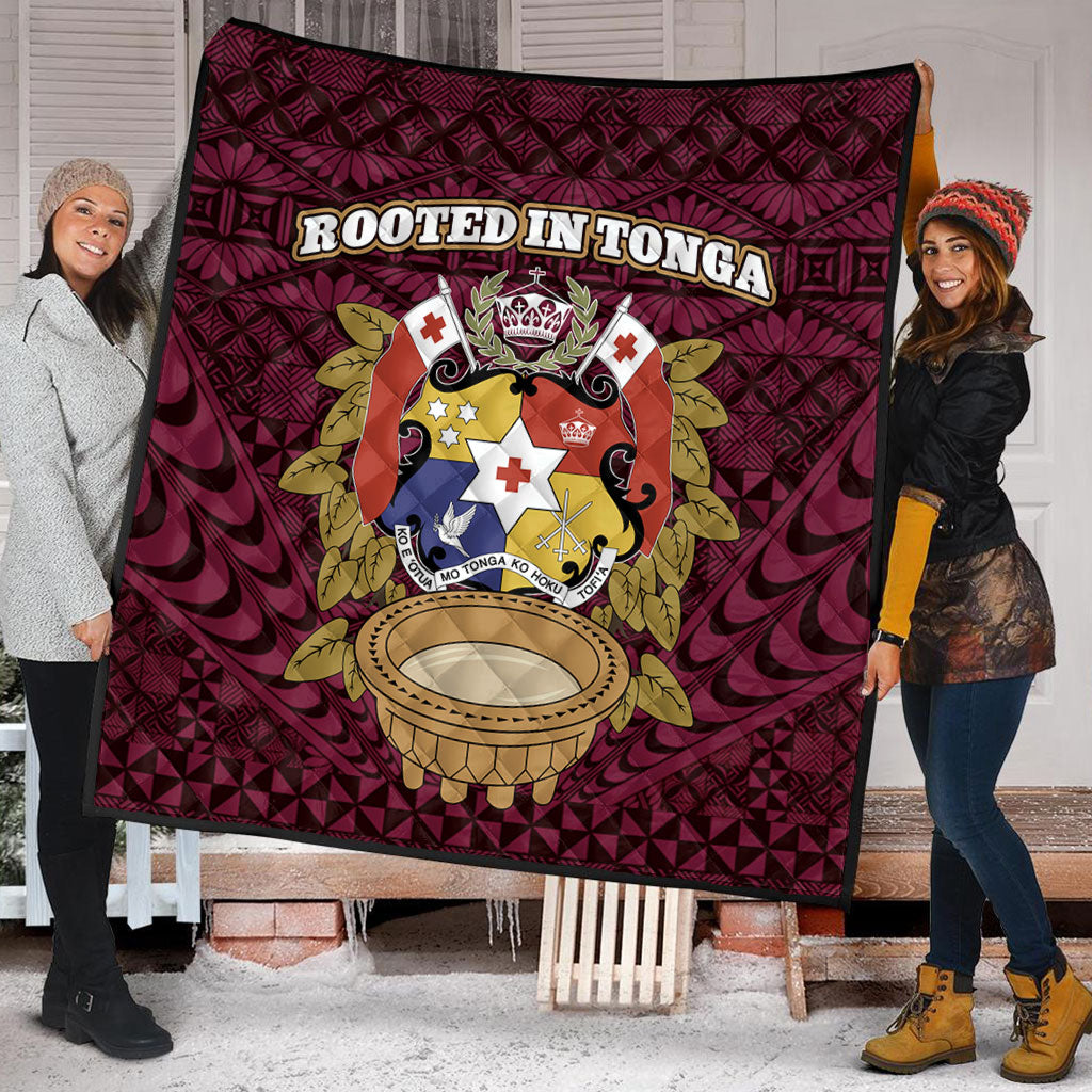 Tonga Premium Quilt Rooted In Tonga Coat Of Arms Kava Bowl Ngatu Style