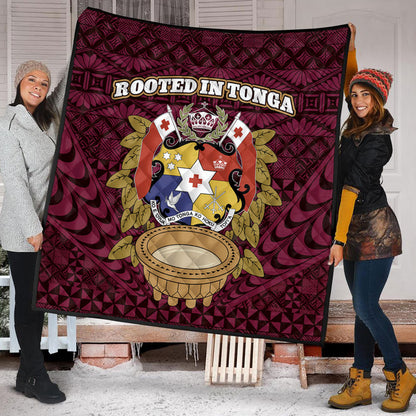 Tonga Premium Quilt Rooted In Tonga Coat Of Arms Kava Bowl Ngatu Style