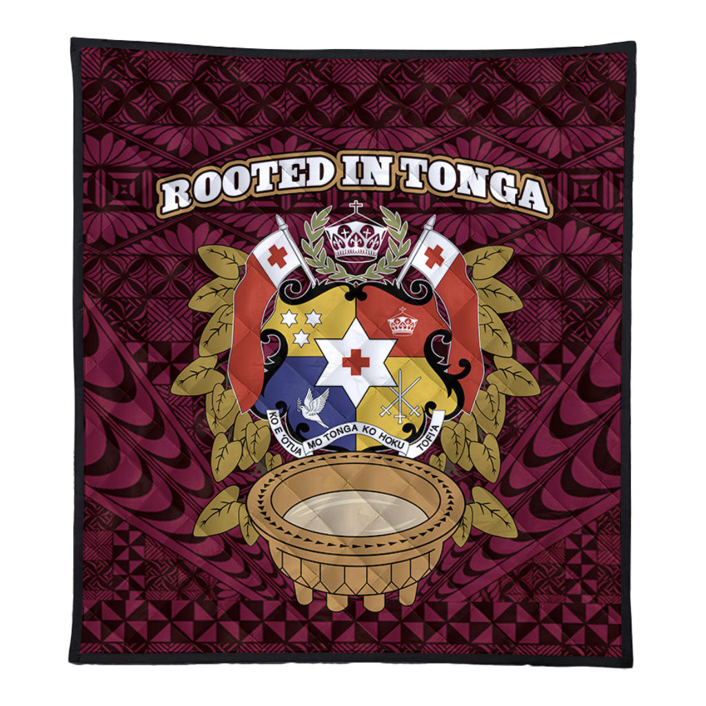 Tonga Premium Quilt Rooted In Tonga Coat Of Arms Kava Bowl Ngatu Style