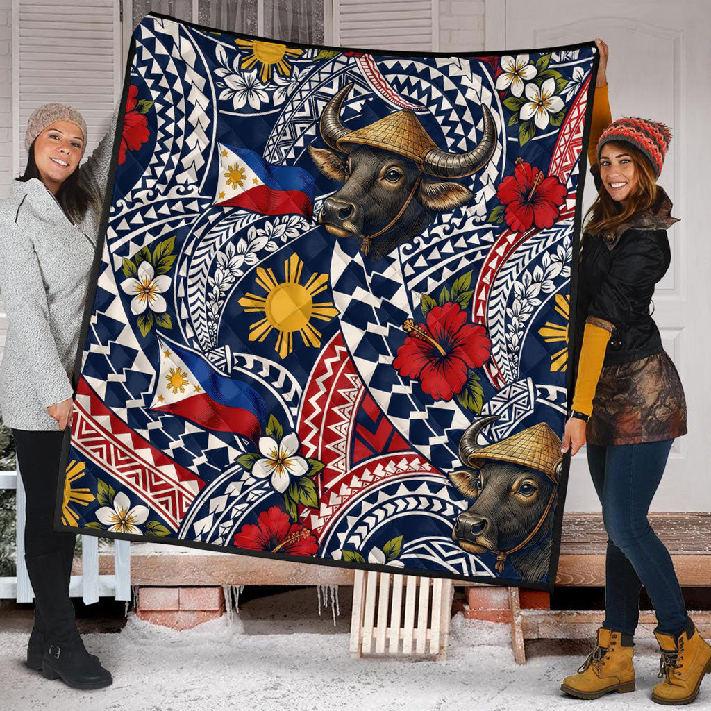 Philippines Filipinos Premium Quilt Carabao Sun Flag Floral Tribal Style