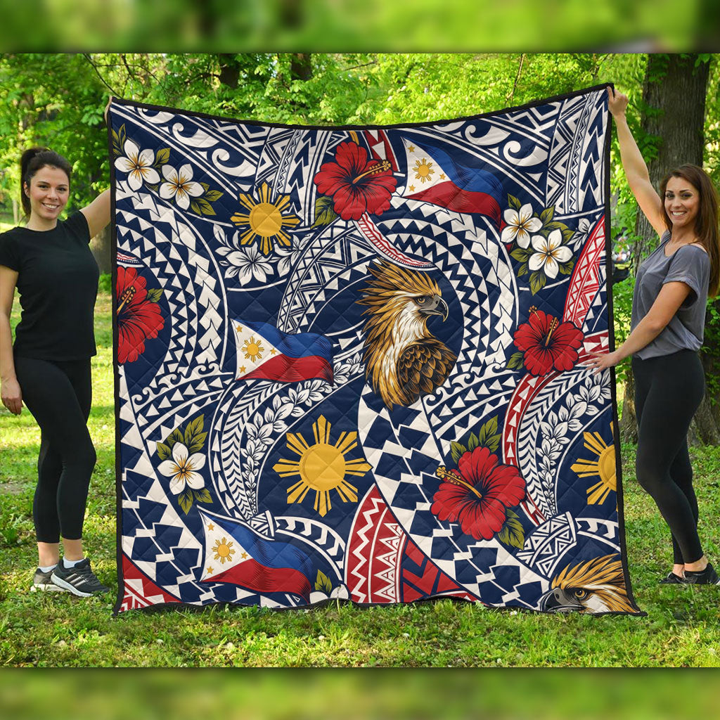 Philippines Filipinos Premium Quilt Eagle Sun Flag Floral Tribal Style