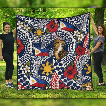 Philippines Filipinos Premium Quilt Eagle Sun Flag Floral Tribal Style