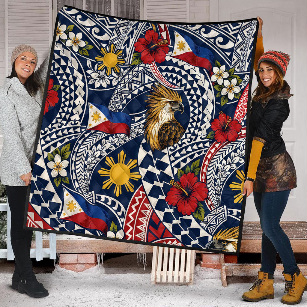 Philippines Filipinos Premium Quilt Eagle Sun Flag Floral Tribal Style