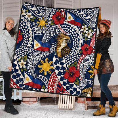 Philippines Filipinos Premium Quilt Eagle Sun Flag Floral Tribal Style
