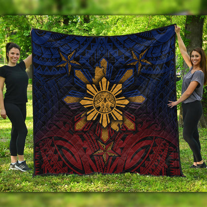 Philippines Filipinos Premium Quilt Golden Sun Islands Tribal Style