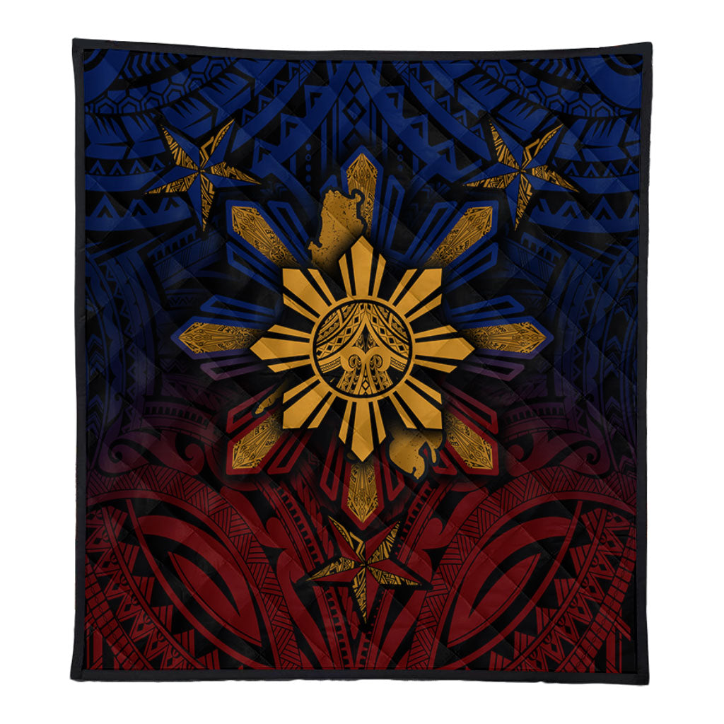 Philippines Filipinos Premium Quilt Golden Sun Islands Tribal Style