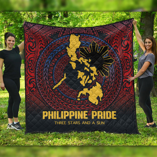 Philippines Filipinos Premium Quilt Philippine Pride Three Stars and A Sun
