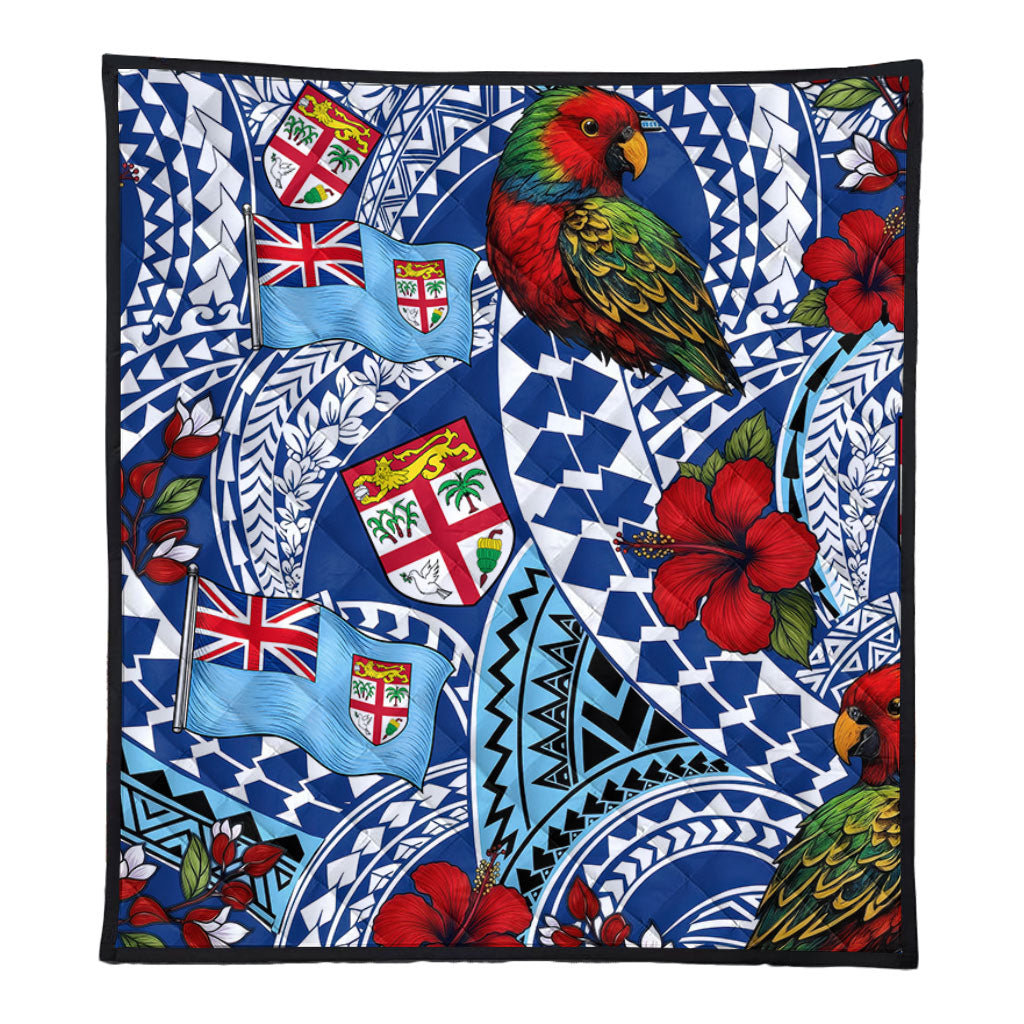 Fiji Premium Quilt Kula Parrot Flag Hibiscus Tribal Style