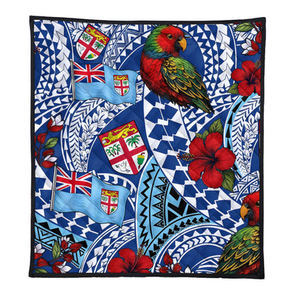 Fiji Premium Quilt Kula Parrot Flag Hibiscus Tribal Style