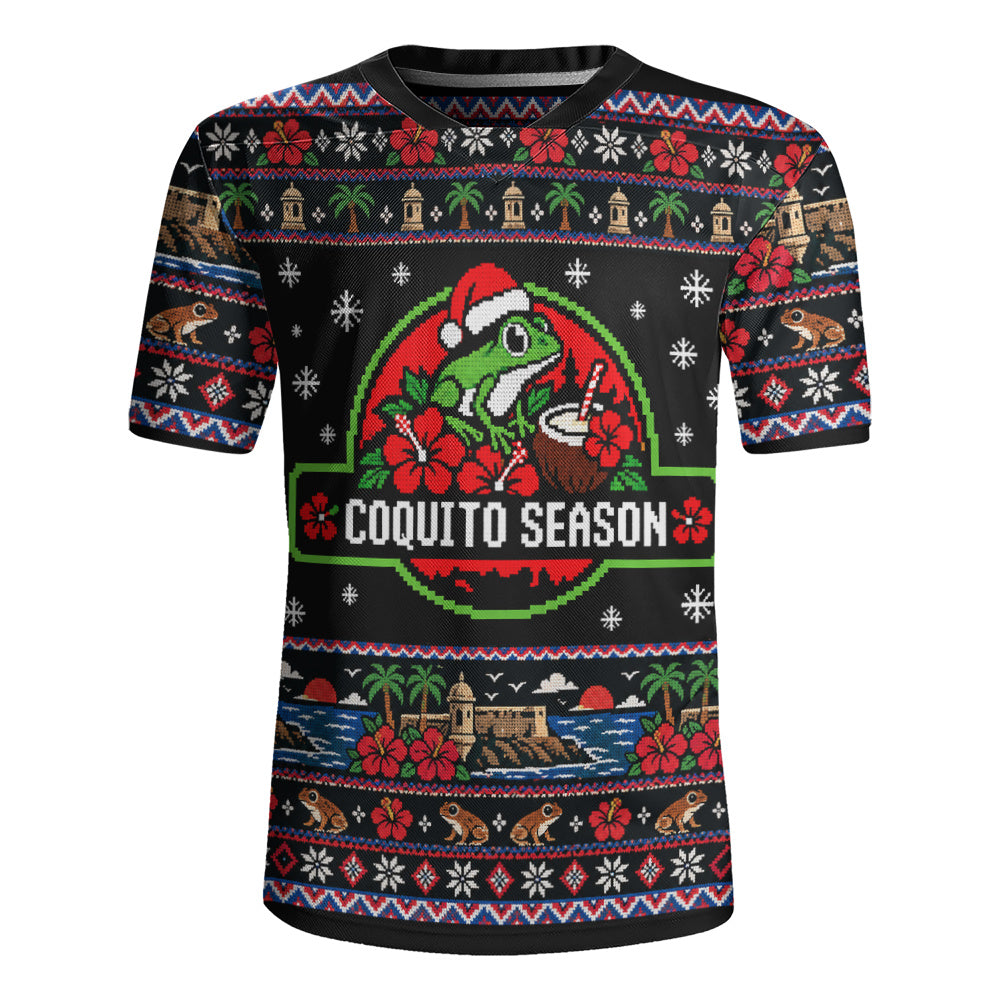 Puerto Rico Rugby Jersey Coquito Season Puerto Rico Christmas Ugly Style