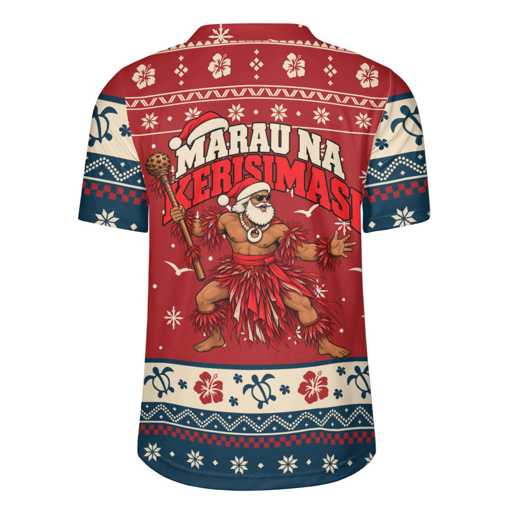 Fiji Rugby Jersey Ugly Christmas Marau na Kerisimasi Fijian Warrior Santa
