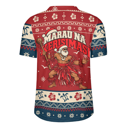 Fiji Rugby Jersey Ugly Christmas Marau na Kerisimasi Fijian Warrior Santa