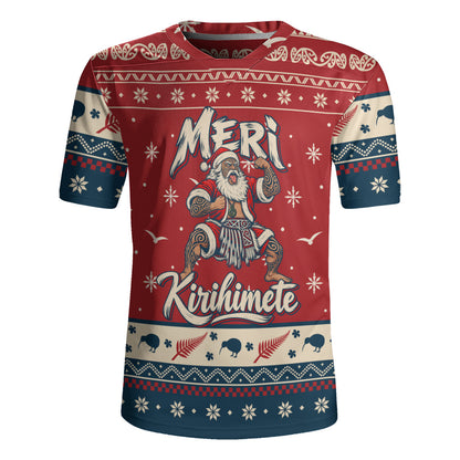 New Zealand Rugby Jersey Ugly Christmas Meri Kirihimete Maori Haka Santa