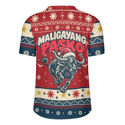 Philippines Filipinos Rugby Jersey Ugly Christmas Maligayang Pasko Filipino Santa Carabao