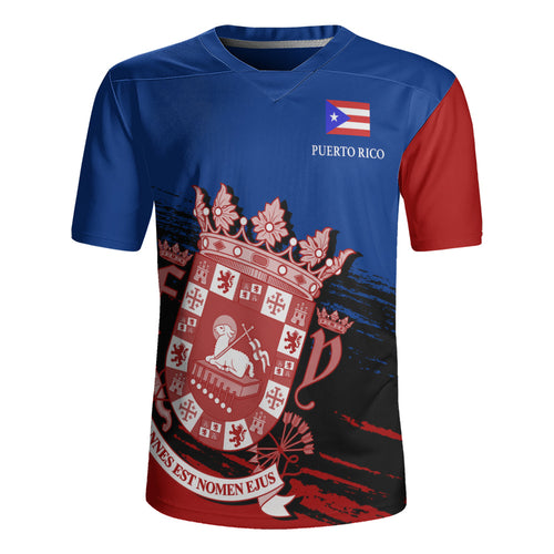 Puerto Rico Rugby Jersey Coat Of Arms Pride Style