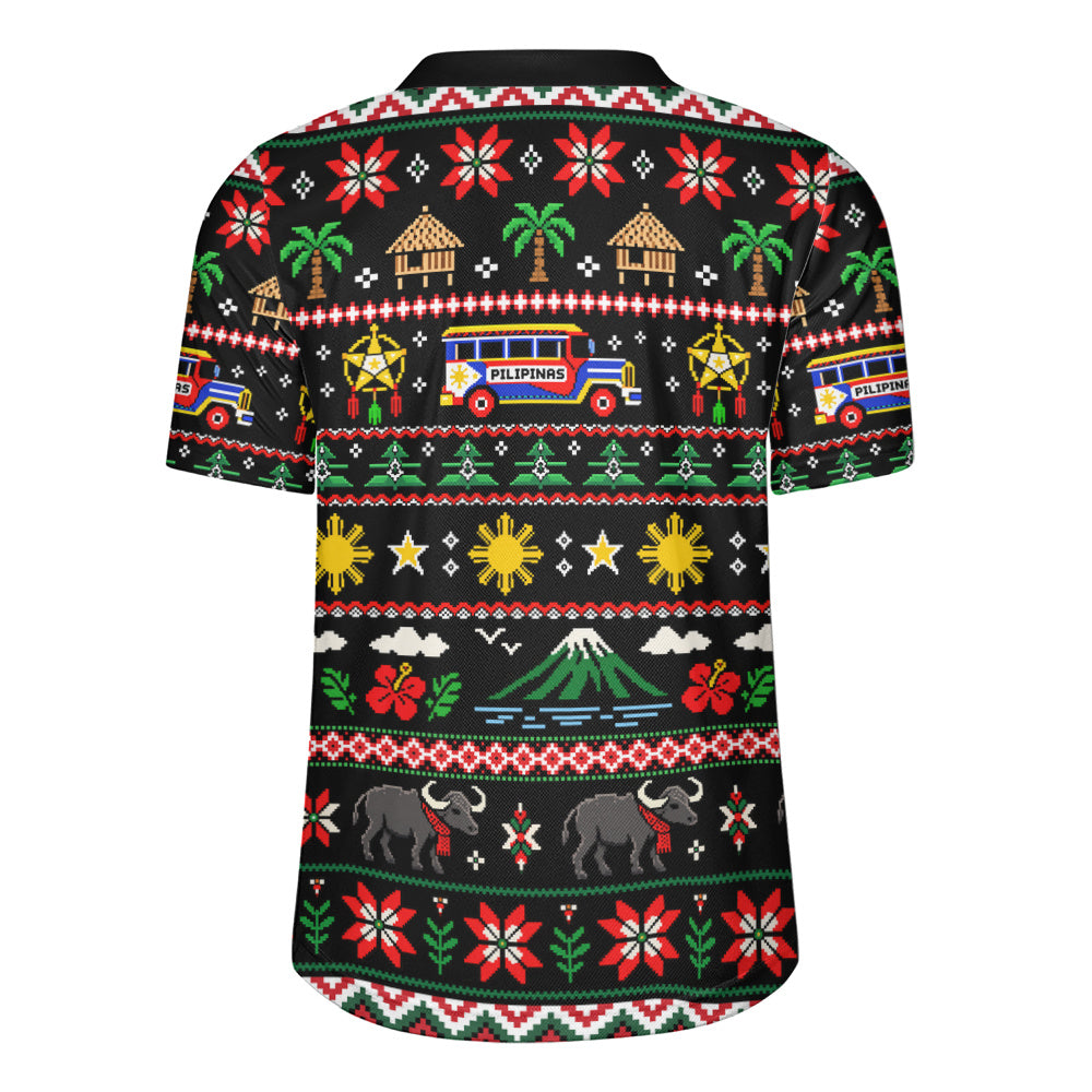 Philippines Filipinos Rugby Jersey Maligayang Pasko Pattern Style