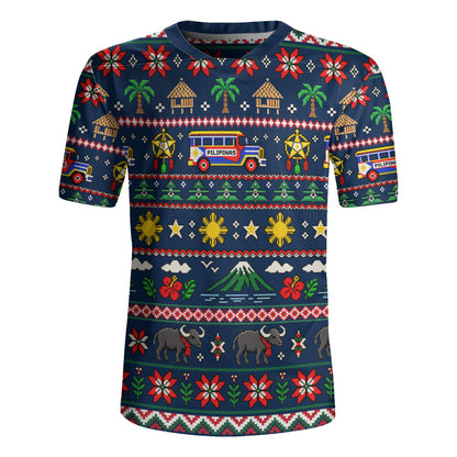 Philippines Filipinos Rugby Jersey Maligayang Pasko Pattern Style