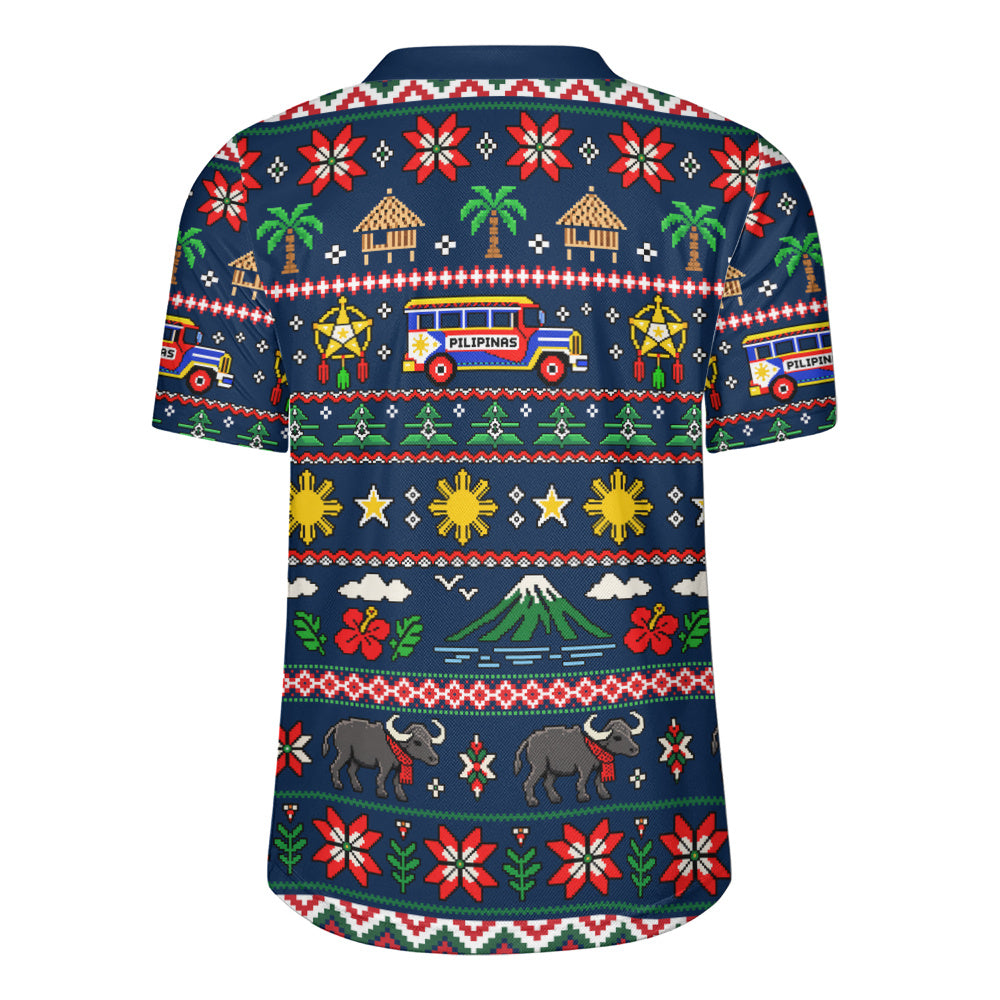 Philippines Filipinos Rugby Jersey Maligayang Pasko Pattern Style